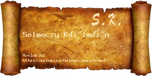 Selmeczy Kálmán névjegykártya