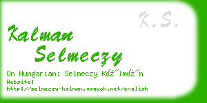 kalman selmeczy business card